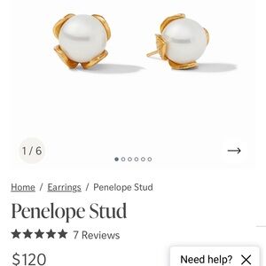 Elegant Julie Vos  Pearl and Gold Stud Earrings